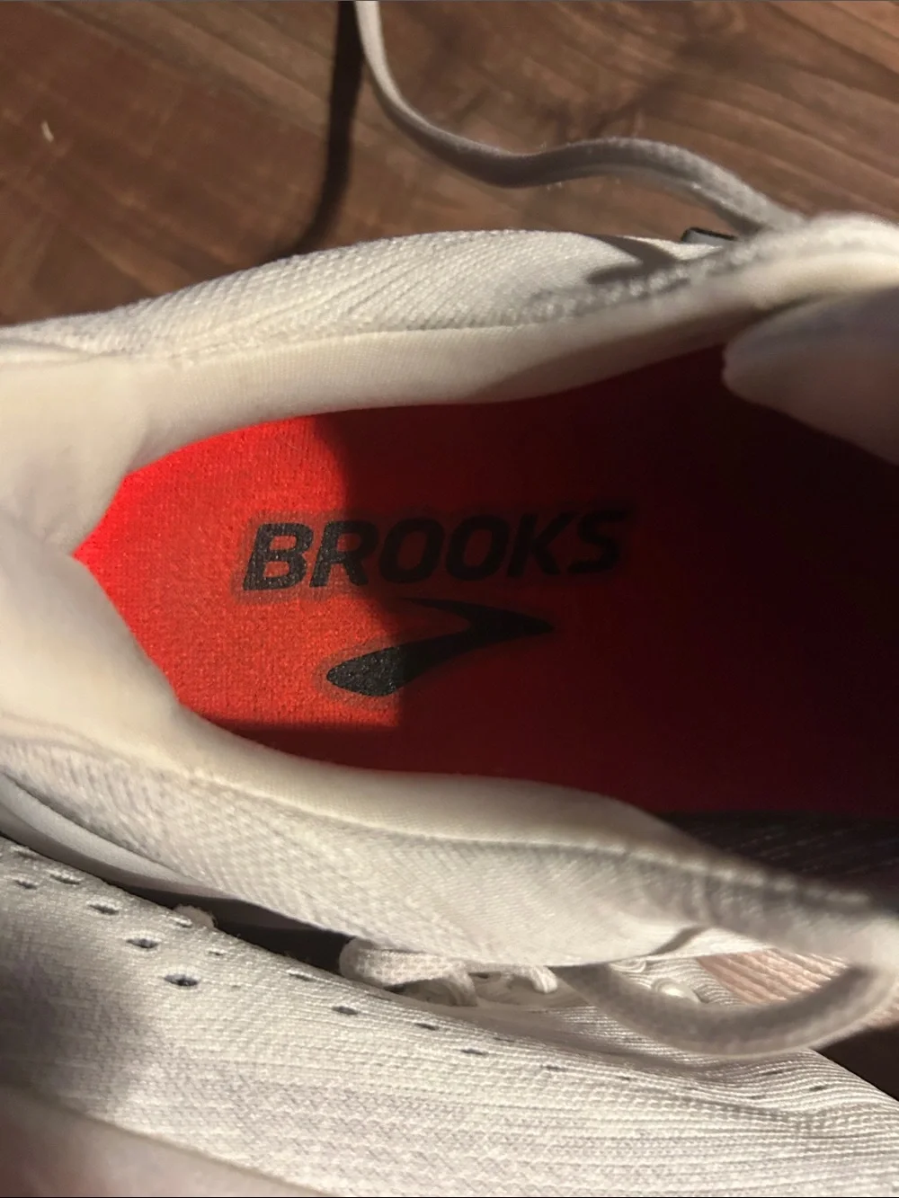 Brooks women’s Lightweight White Running Shoes with Orange Accents